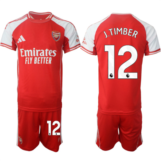 Arsenal #12 J.TIMBER 2025-26 home Red Soccer suit jerseys