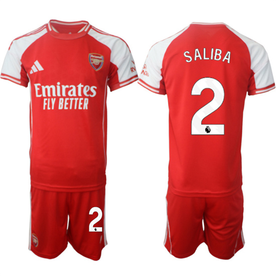 Arsenal #2 SALIBA 2025-26 home Red Soccer suit jerseys