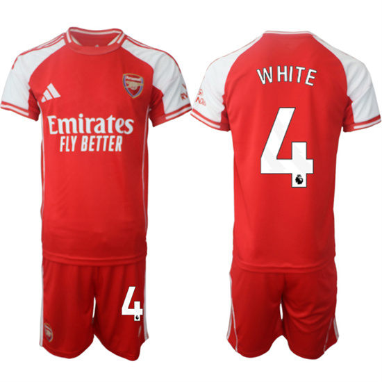 Arsenal #4 WHITE 2025-26 home Red Soccer suit jerseys