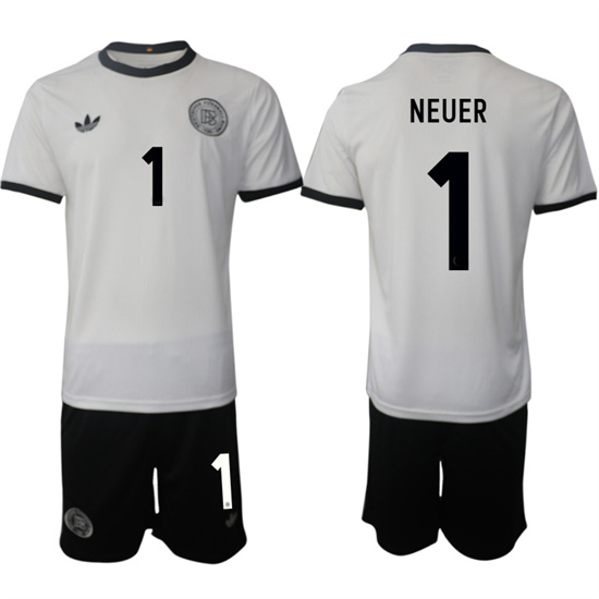 Germany #1 NEUER 2025-26 home White Adidas Soccer Suit jerseys