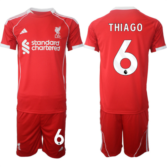 Liverpool #6 THIAGO 2025-26 home Red Adidas Soccer Suit Jerseys