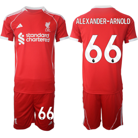 Liverpool #66 ALEXANDER-ARNOLD 2025-26 home Red Adidas Soccer Suit Jerseys