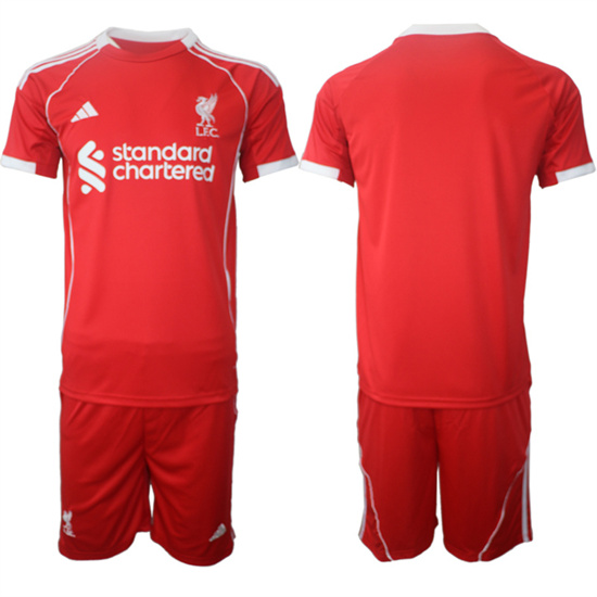 Liverpool Blank 2025-26 home Red Adidas Soccer Suit Jerseys