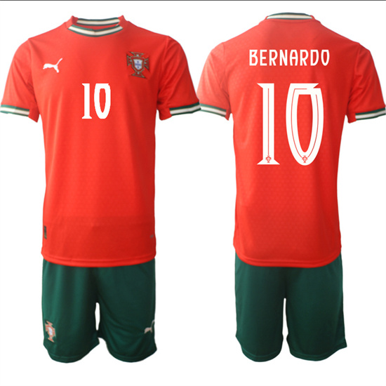 Men's Portugal #10 BERNARDO 2025-26 home Red Soccer Suit Jerseys