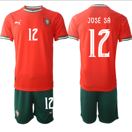 Men's Portugal #12 JOSE SA 2025-26 home Red Soccer Suit Jerseys