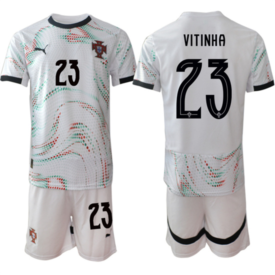 Men's Portugal #23 VITINHA 2025-26 Away White Soccer Suit Jerseys