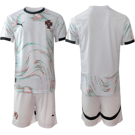 Men's Portugal Blank 2025-26 Away White Soccer Suit Jerseys