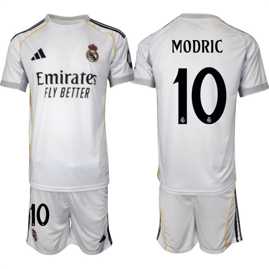Real Madrid #10 MODRIC 2025-26 home White Adidas Soccer Suit Jerseys