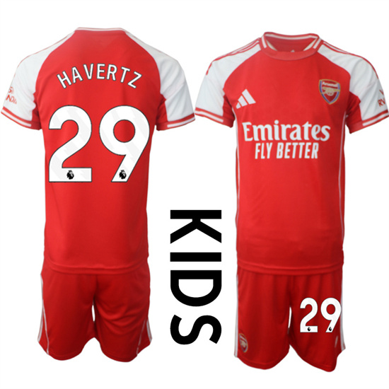 Youth Arsenal #29 HAVERTA 2025-26 home Red Soccer Kids suit jerseys