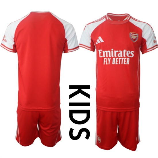 Youth Arsenal Blank 2025-26 home Red Soccer Kids suit jerseys