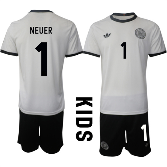 Youth Germany #1 NEUER 2025-26 home White Adidas Soccer Kids Suit jerseys