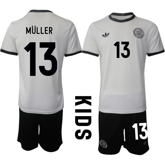 Youth Germany #13 MULLER 2025-26 home White Adidas Soccer Kids Suit jerseys