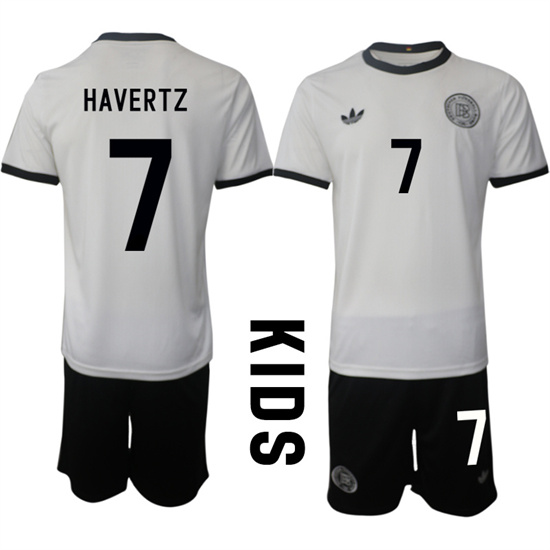Youth Germany #7 HAVERTZ 2025-26 home White Adidas Soccer Kids Suit jerseys