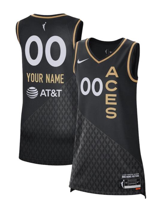 Youth/Women/Men's Las Vegas Aces Active Player Custom Black 2021 Rebel Edition Stitched Jersey