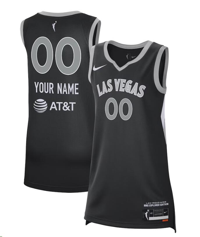 Youth/Women/Men's Las Vegas Aces Active Player Custom Black Stitched Basketball Jersey