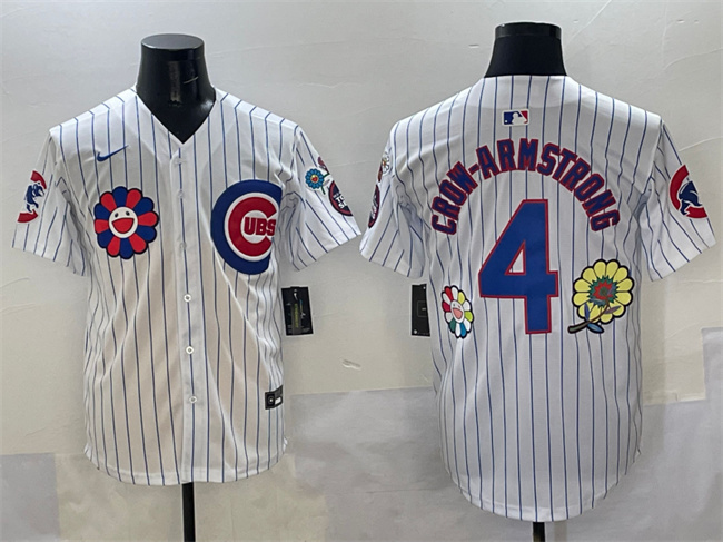 Men's Chicago Cubs #4 Pete Crow-Armstrong White 2025 Tokyo Series Limited Stitched Baseball Jersey