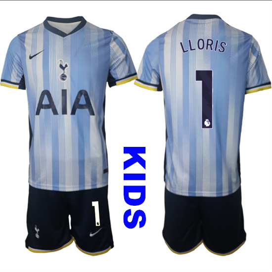 Youth Tottenham Hotspur #1 LLORIS 2024-25 Away Kids Soccer Suit Jersey