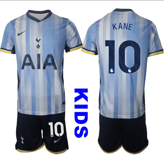 Youth Tottenham Hotspur #10 KANE 2024-25 Away Kids Soccer Suit Jersey