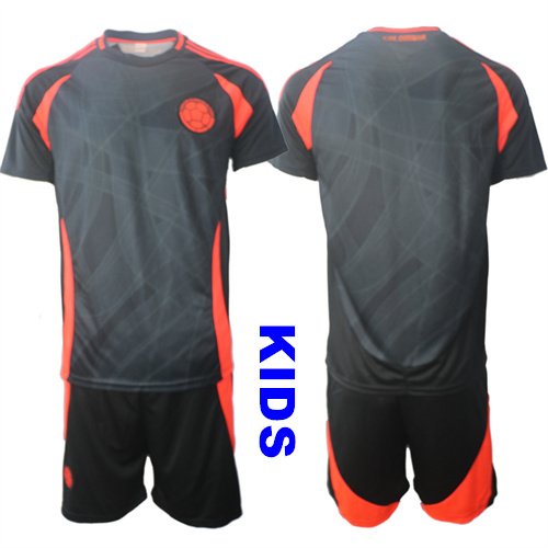 Youth Colombia Blank 2024-25 Away Kids Soccer Suit Jersey