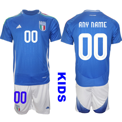 Youth Italy Custom Any Name And number 2024-25 Home Kids Soccer Suit Jersey1