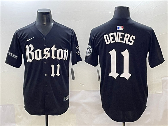 Men's Boston Red Sox #11 Rafael Devers Black Gothic Vapor Limited Stitched Baseball Jersey