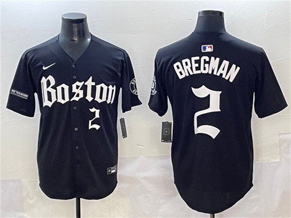 Men's Boston Red Sox #2 Alex Bregman Black Gothic Vapor Limited Stitched Baseball Jersey