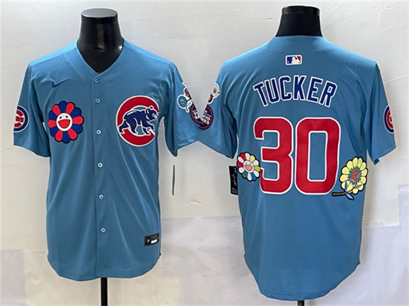 Men's Chicago Cubs #30 Kyle Tucker Blue 2025 Tokyo Series 2nd Alternate Limited Stitched Baseball Jersey