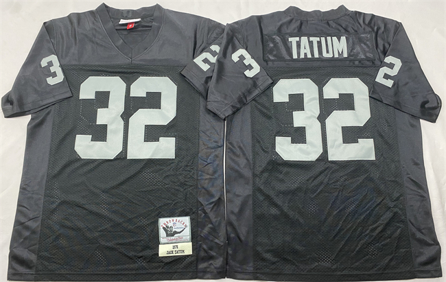 Men's Las Vegas Raiders #32 Jack Tatum Black Throwback Stitched Football Jersey