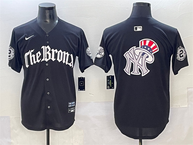 Men's New York Yankees Team Big Logo Black 'Gothic Legacy Edition' Vapor Premier Limited Stitched Baseball Jersey