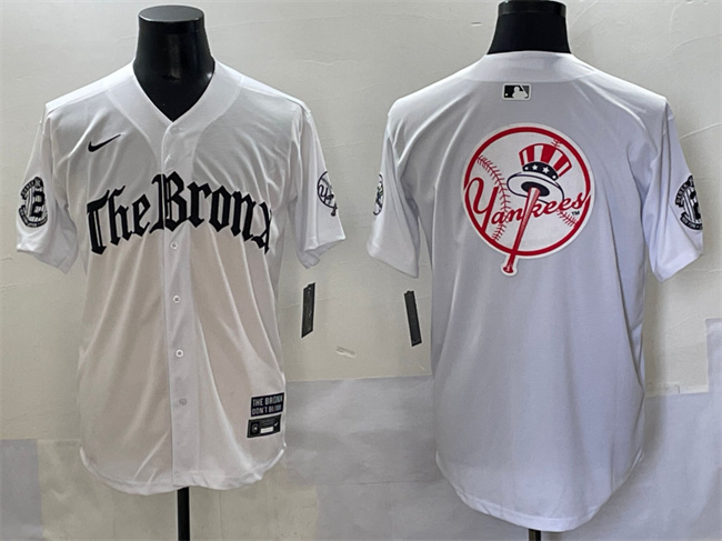Men's New York Yankees Team Big Logo White 'Gothic Legacy Edition' Vapor Premier Limited Stitched Baseball Jersey