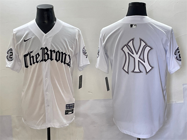Men's New York Yankees Team Big Logo White 'Gothic Legacy Edition' Vapor Premier Limited Stitched Baseball Jerseys
