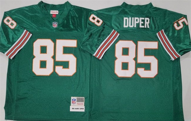 Men's Miami Dolphins #85 Mark Duper Aqua Throwback Stitched Football Jersey