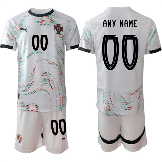 Men's Portugal Custom Any Name And Number 2025-26 Away White Soccer Suit Jersey