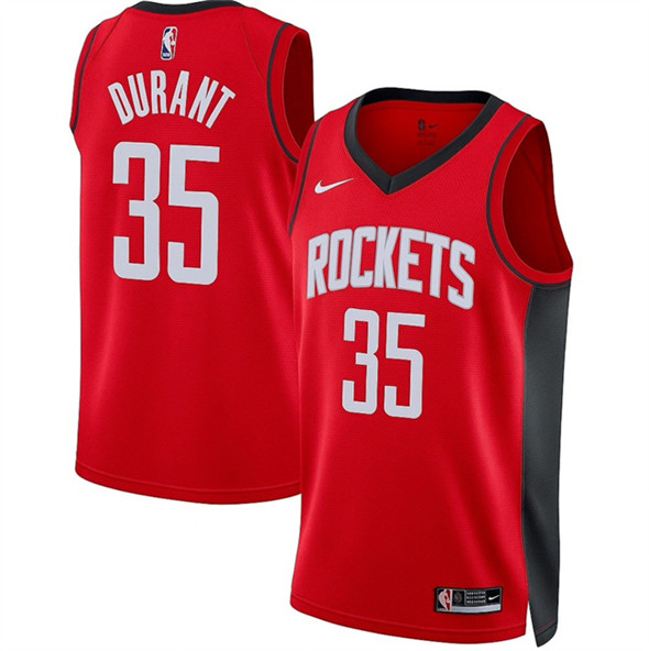 Men's Houston Rockets #35 Kevin Durant Red Icon Edition Stitched Jersey