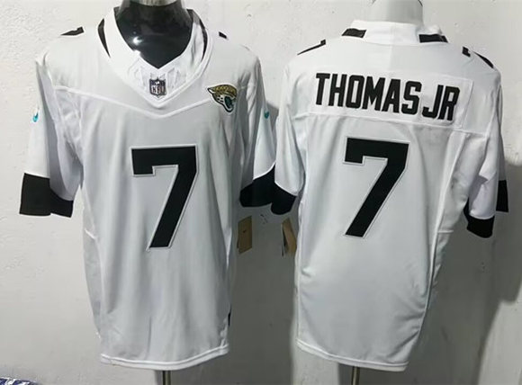 Men's Jacksonville Jaguars #7 Brian Thomas Jr White 2025 F.U.S.E. Vapor Limited Football Stitched Jersey