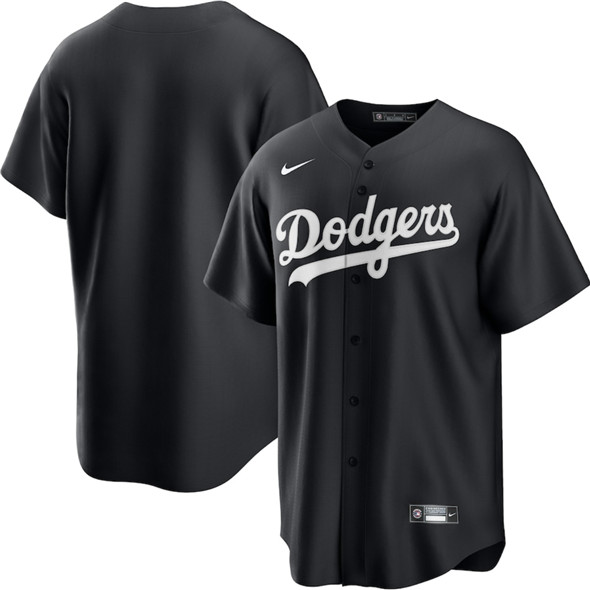 Men's Los Angeles Dodgers Blank Black Lights Out Limited Stitched Baseball Jersey