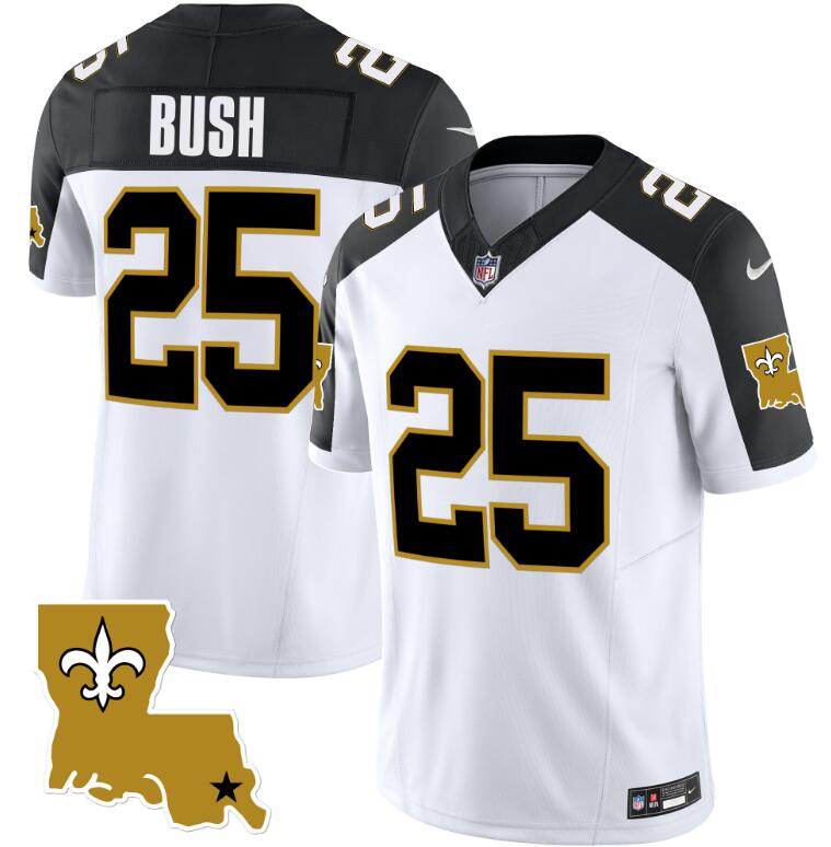 Men's New Orleans Saints #25 Reggie Bush legacy Vapor White Stitched Jersey