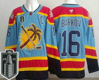 Men's Florida Panthers #16 Aleksander Barkov Blue 2025 Stanley Cup Final Authentic Jersey