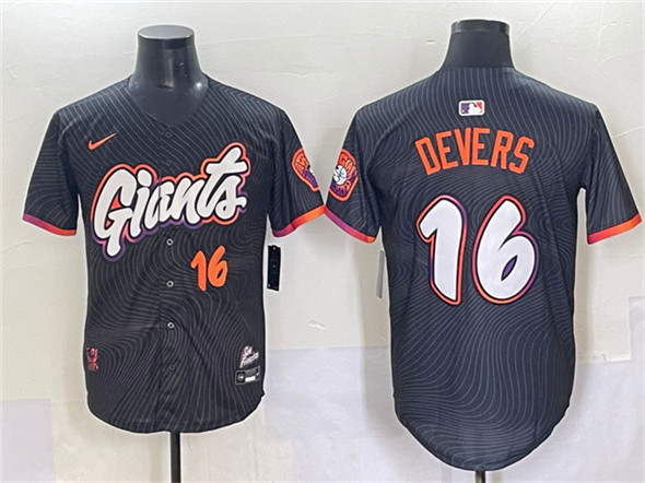 Men's San Francisco Giants #16 Rafael Devers Anthracite 2025 City Connect Limited Stitched Baseball Jersey