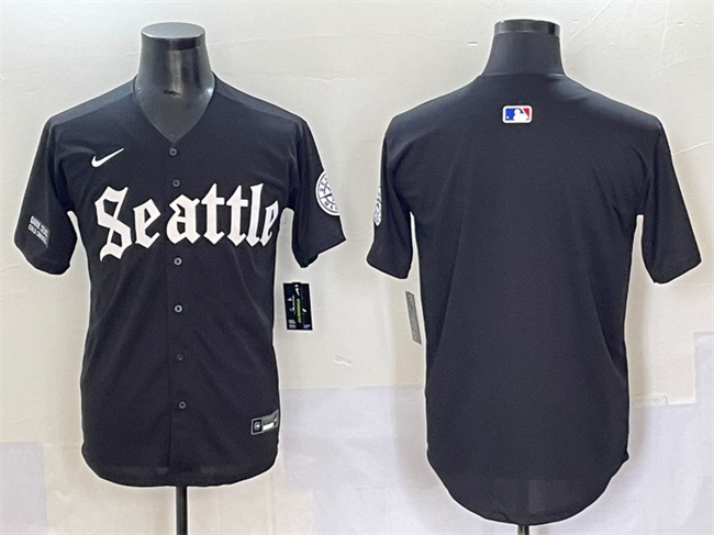 Men's Seattle Mariners Blank Black 'Deep Sea Gothic Edition' Vapor Premier Limited Stitched Baseball Jersey