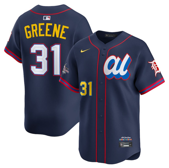 Men's American League #31 Riley Greene Navy 2025 All-Star Edition Limited Stitched Baseball Jersey