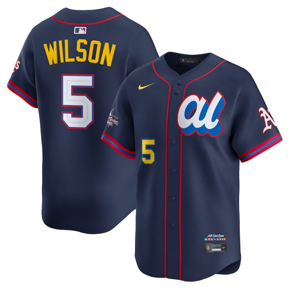 Men's American League #5 Jacob Wilson Navy 2025 All-Star Edition Limited Stitched Baseball Jersey