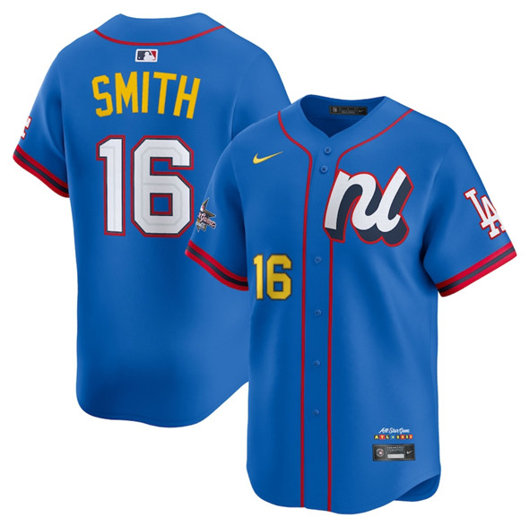 Men's National League #16 Will Smith Blue 2025 All-Star Edition Limited Stitched Baseball Jersey