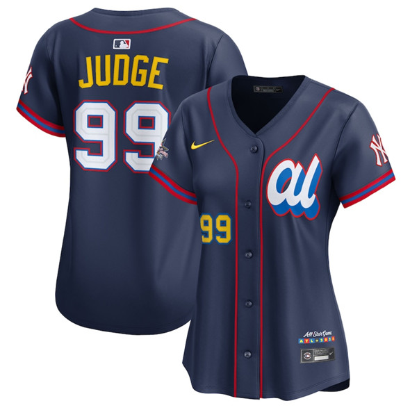 Women's American League #99 Aaron Judge Navy 2025 All-Star Edition Limited Stitched Baseball Jersey(Run Small)