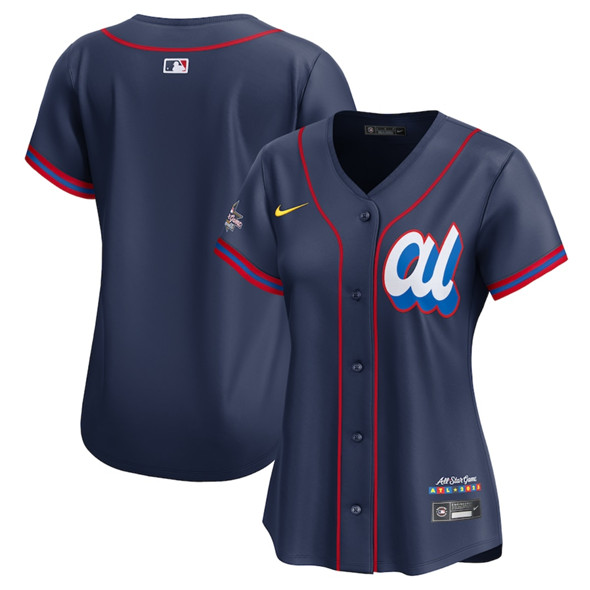 Women's American League Blank Navy 2025 All-Star Edition Limited Stitched Baseball Jersey(Run Small)