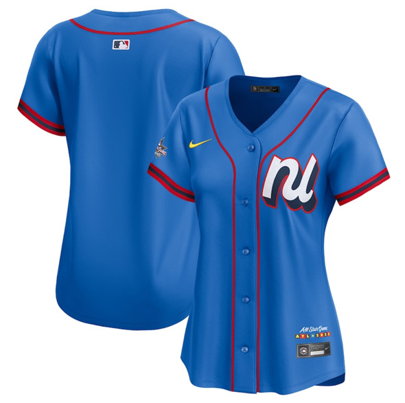 Women's National League Blank Blue 2025 All-Star Edition Limited Stitched Baseball Jersey(Run Small)