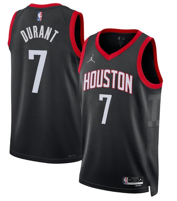 Men's Houston Rockets #7 Kevin Durant Jordan Brand Statement Edition Black Swingman Jersey