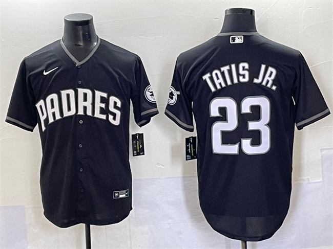 Men's San Diego Padres #23 Fernando Tatis Jr. Black Stitched Baseball Jersey