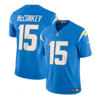 Men's Nike Ladd McConkey #15 Powder Blue Los Angeles Chargers Team Vapor F.U.S.E. Limited Jersey