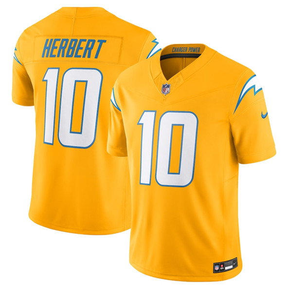 Men's Los Angeles Chargers #10 Justin Herbert Gold 2025 F.U.S.E. AlternateVapor Limited Football Stitched Jersey